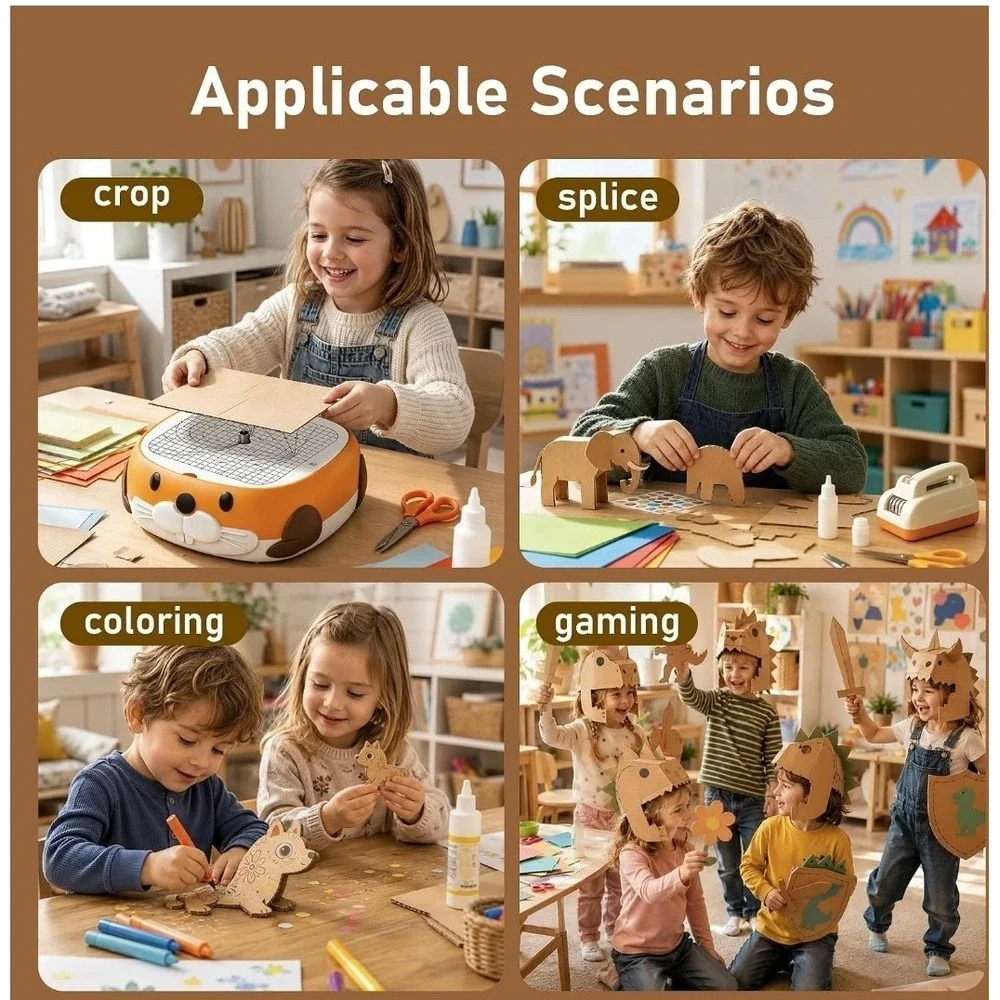BEAVERBOT Cardboard Cutter for Kids DIY Paper Cutting Construction Tool Kit Safe